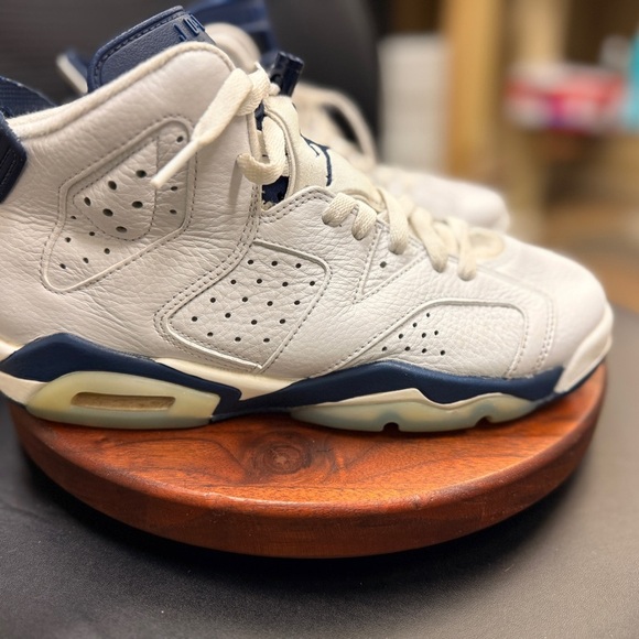 Air Jordan 6 retro " midnight navy" 2022 White/Blue Baskettball Shoe - Picture 5 of 13
